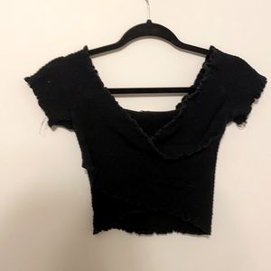 hollister cross over ribbed top